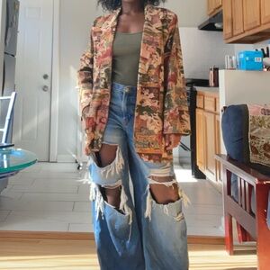 Vintage-Inspired Floral Women's Blazer